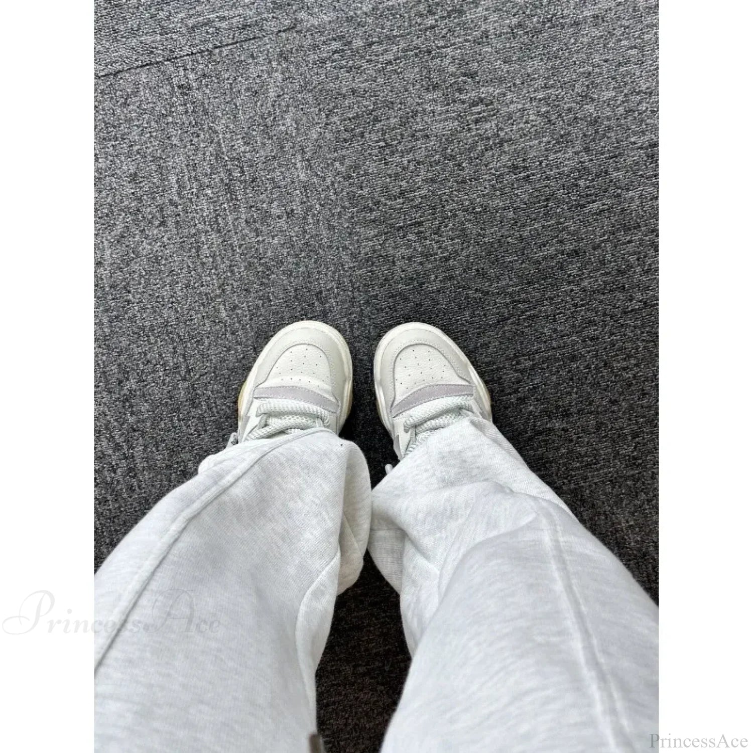 Basic Grey Knit Jogger Pants image 6