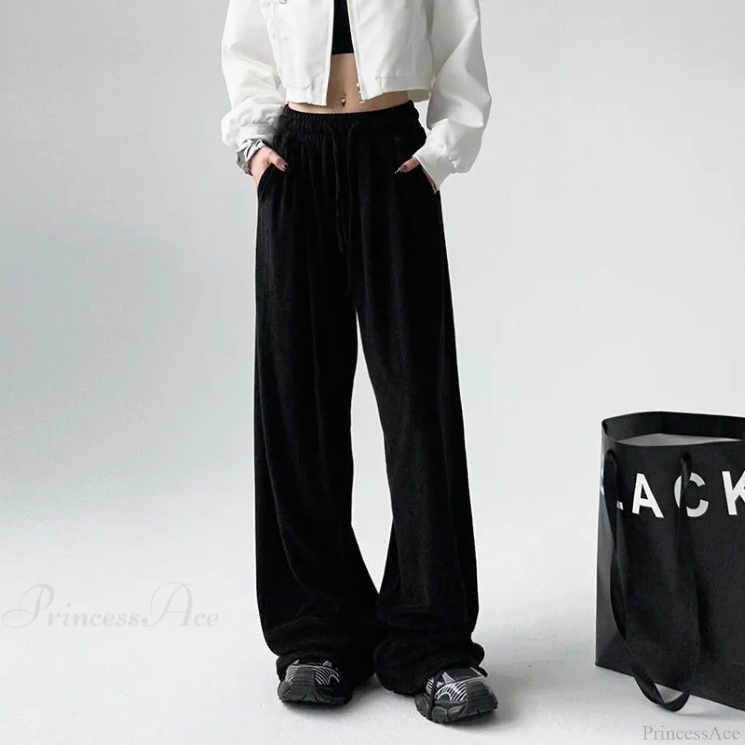 Basic Grey Knit Jogger Pants image 4