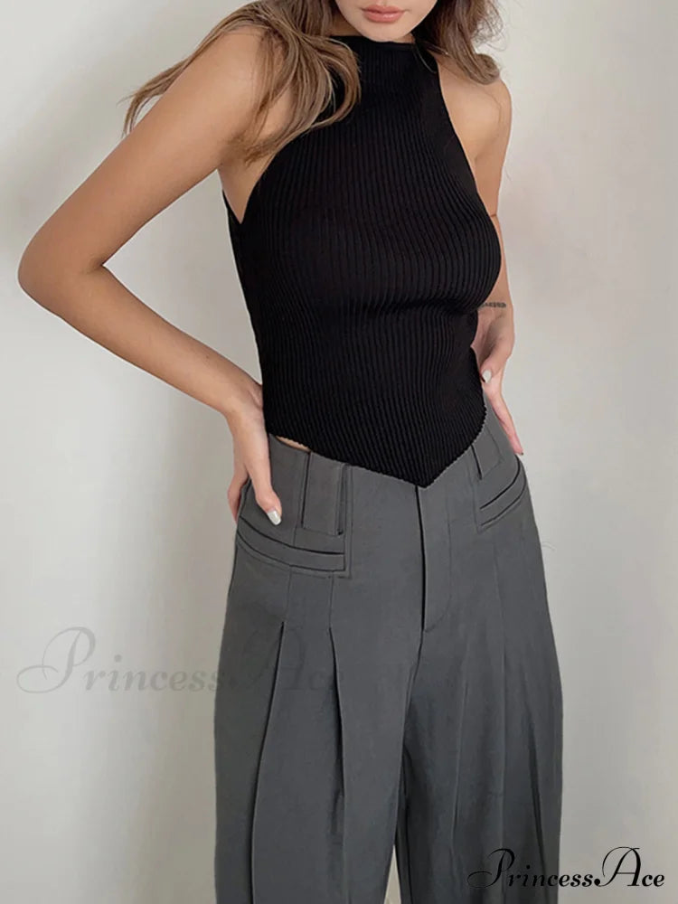 Basic Ribbed Graceful Sweater Vest image 2