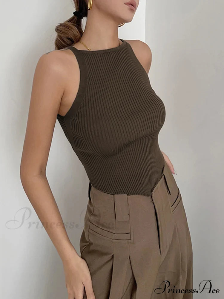 Basic Ribbed Graceful Sweater Vest image 9