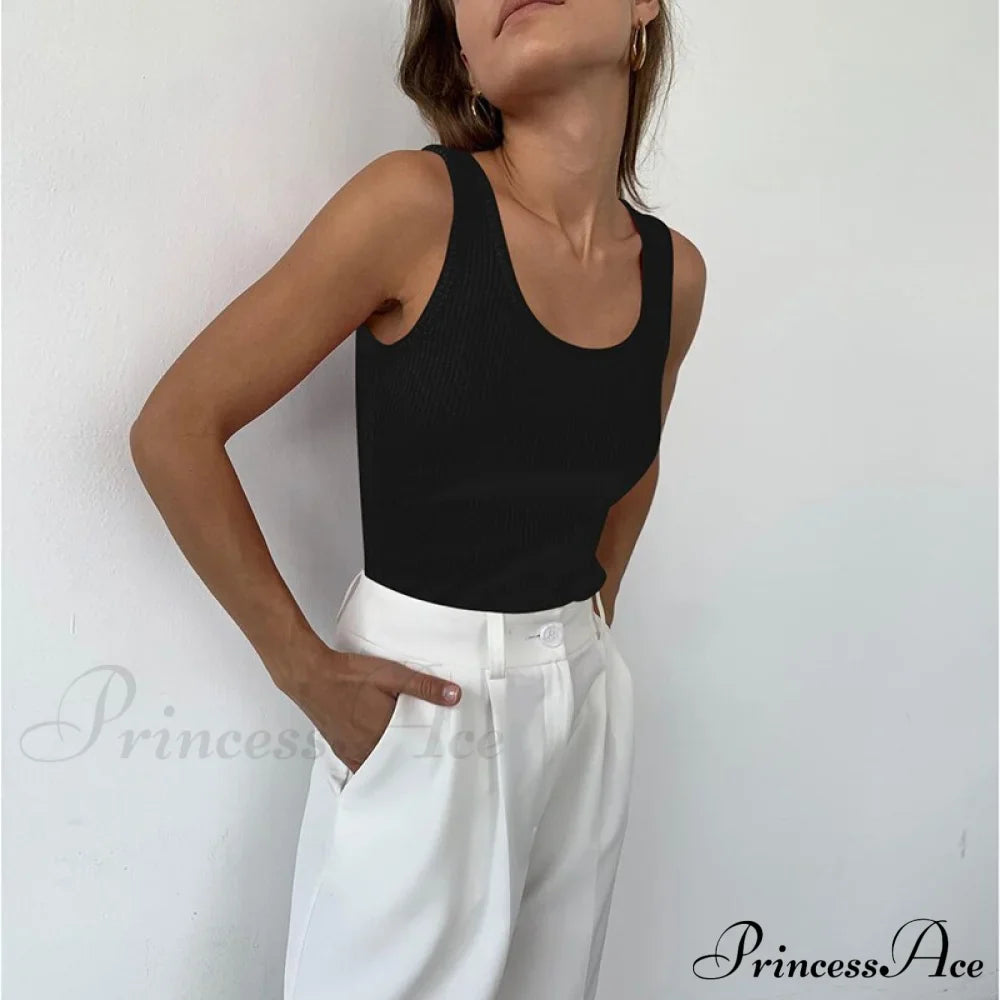 Basic Ribbed Knitted Tank Top image 1