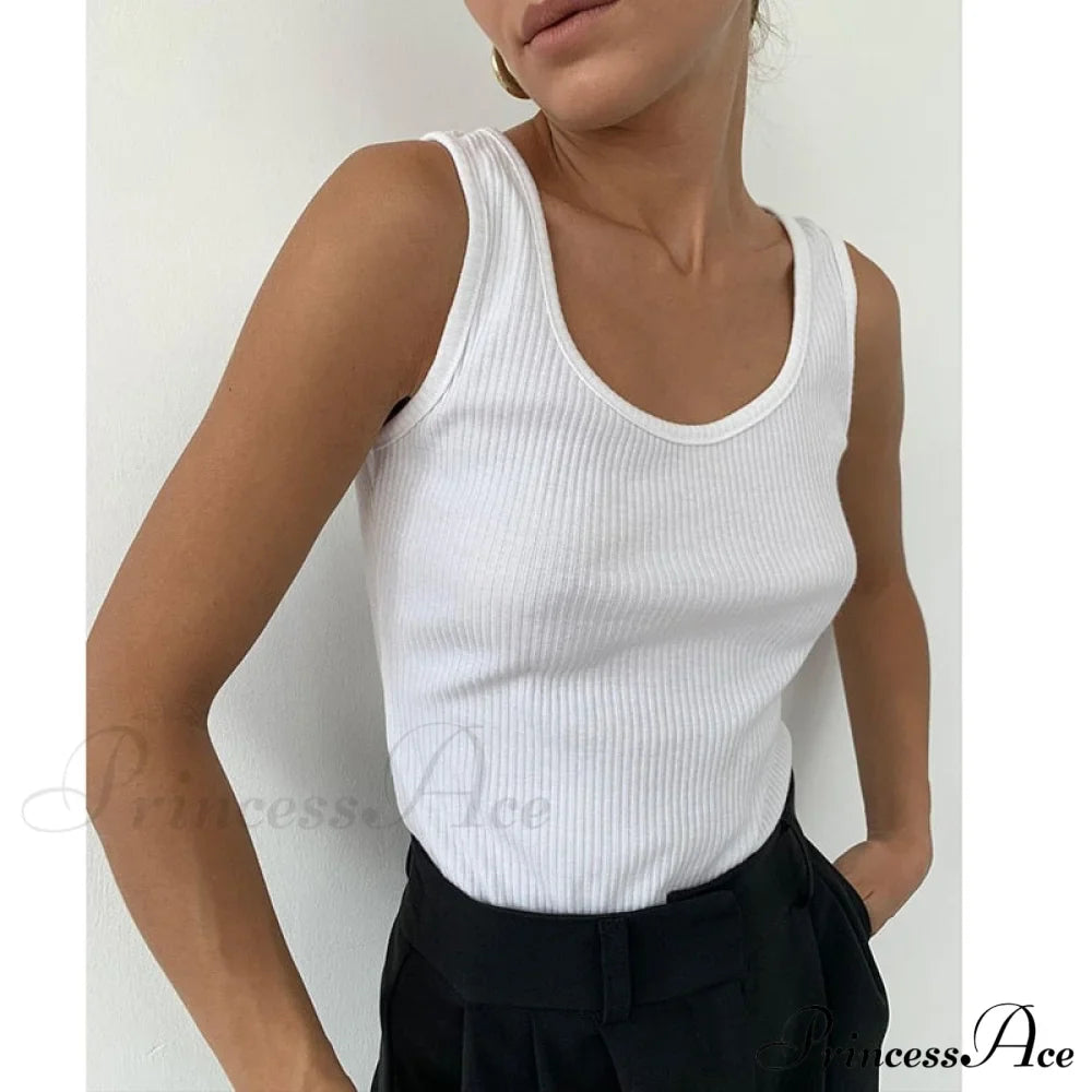 Basic Ribbed Knitted Tank Top image 4