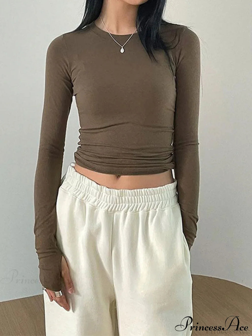 Basic Solid Graceful Crop Top image 2