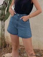 Basic Wash Straight Trendy Boyfriend Short image 7