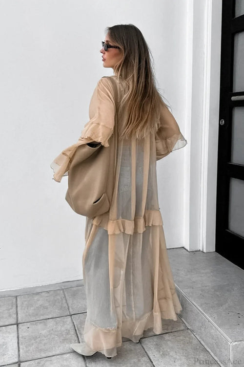 Batwing Sleeve Sun Protection Maxi Dress image 2