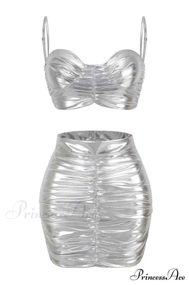 Bauer Ruched Bralette Charming + Riley Skirt Set image 11