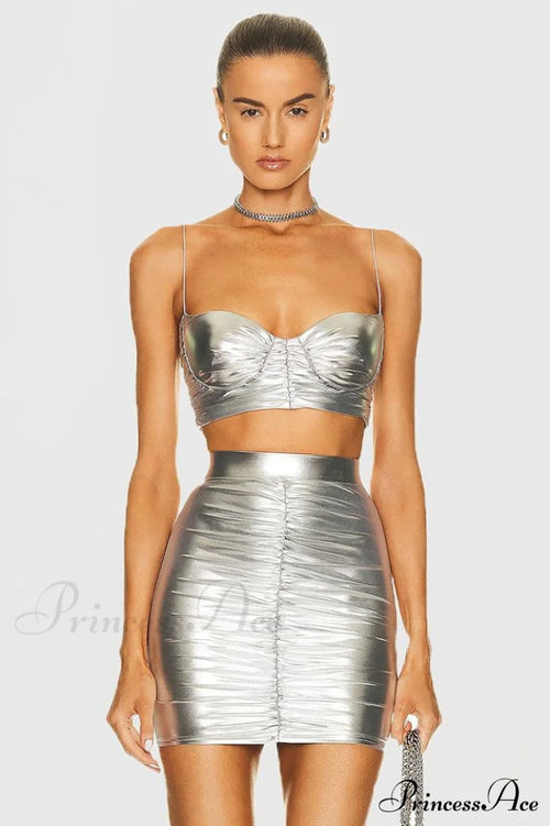 Bauer Ruched Bralette Charming + Riley Skirt Set image 1