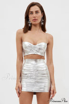 Bauer Ruched Bralette Charming + Riley Skirt Set image 4