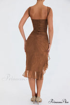 Bay Leaf Stylish Ruffle Midi Dress image 19