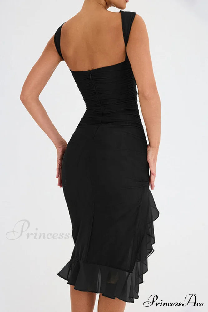 Bay Leaf Stylish Ruffle Midi Dress image 12