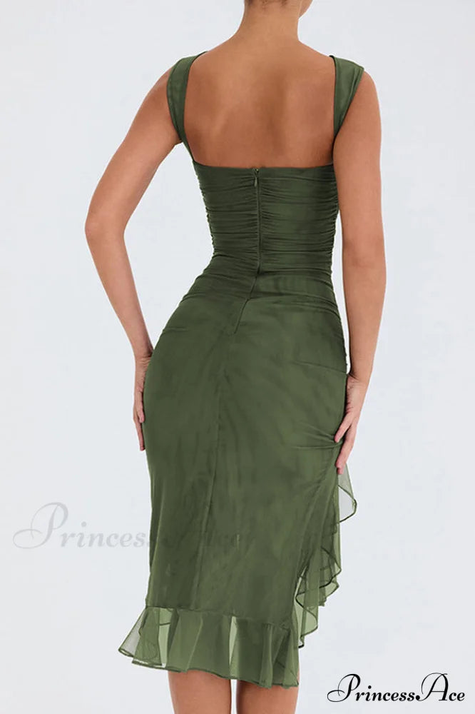 Bay Leaf Stylish Ruffle Midi Dress image 25