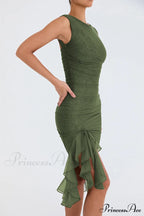 Bay Leaf Stylish Ruffle Midi Dress image 23