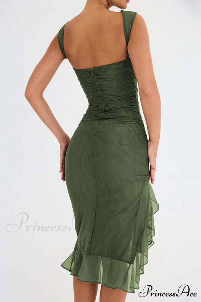 Bay Leaf Stylish Ruffle Midi Dress image 24