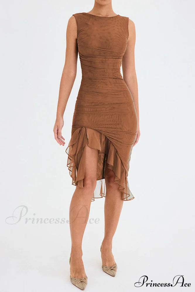 Bay Leaf Stylish Ruffle Midi Dress image 17