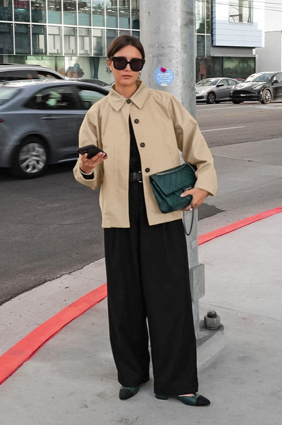 French Khaki Utility Trench Coat image 1