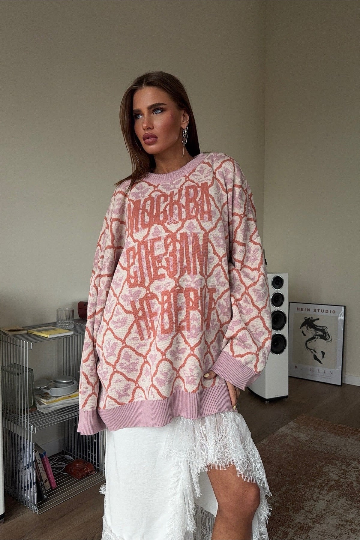 Vintage Letter Print Street Style Sweater image 1