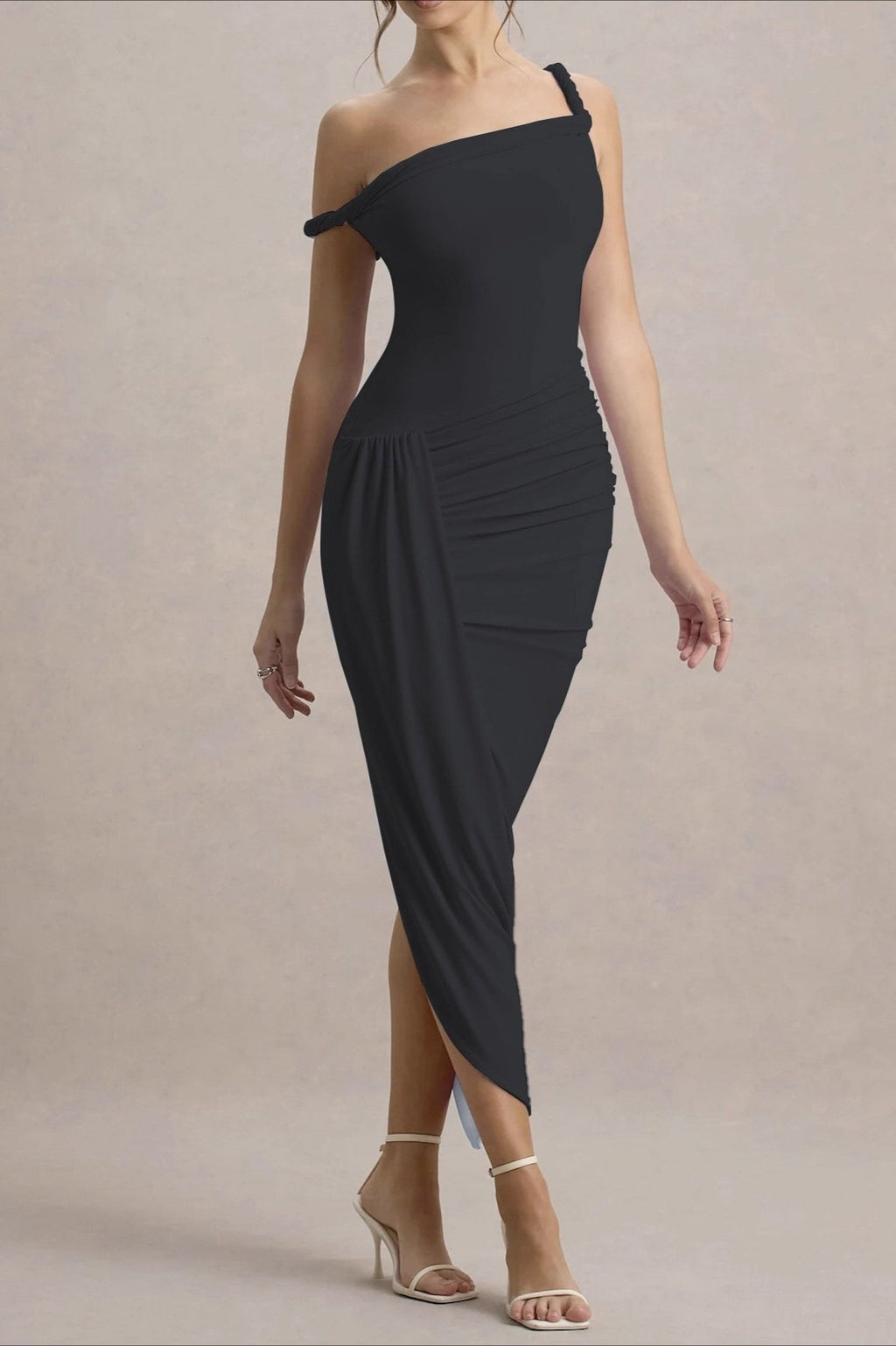 Asymmetrical Bodycon Maxi Party Dress image 7