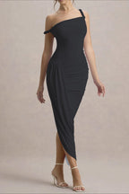 Asymmetrical Bodycon Maxi Party Dress image 7