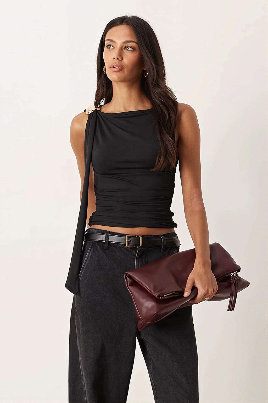 Minimal Asymmetrical Cropped Tank Top image 2