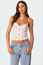 Vintage Chic Floral Crop Cami Top image 5