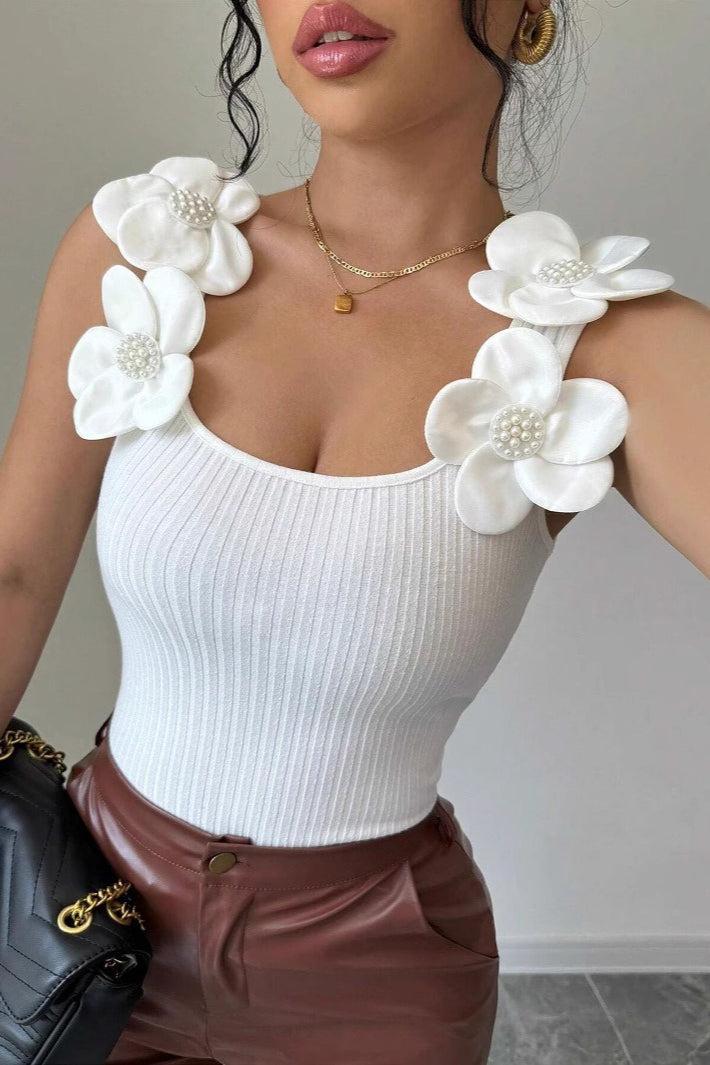 Floral Applique Knit Top image 2