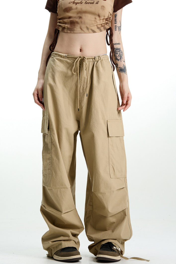 Vintage Khaki Wide Leg Cargo Pant image 1