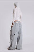 Sexy Y2K Star Patch Ripped Loose Pants image 4