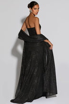 Sexy Elegant Tube Off Shoulder Silver Prom Dress image 3
