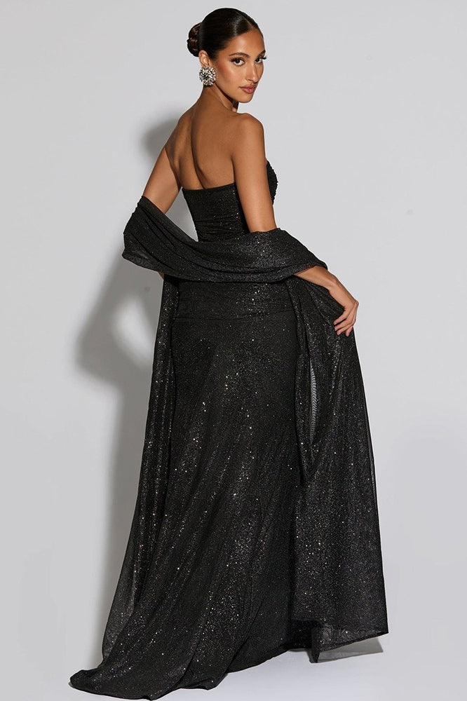 Sexy Elegant Tube Off Shoulder Silver Prom Dress image 3