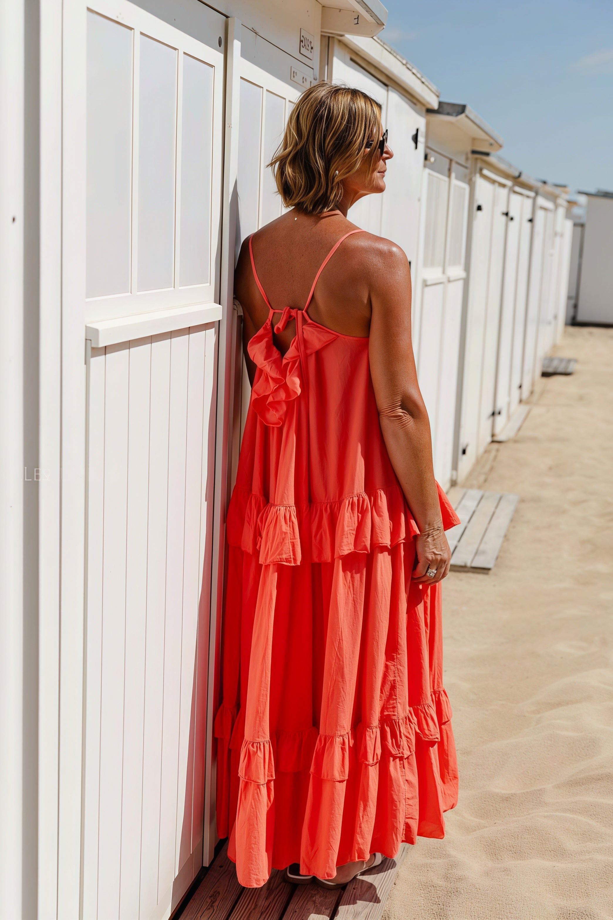 Ruffle Hem Flowy Beach Maxi Dress image 4