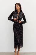Chic Slim Floral Print Long Sleeve Skirt Set image 1