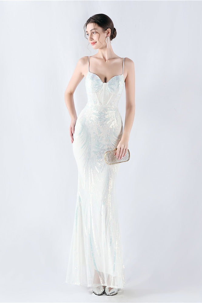 Boned Sequin Embroidered Formal Dress image 7