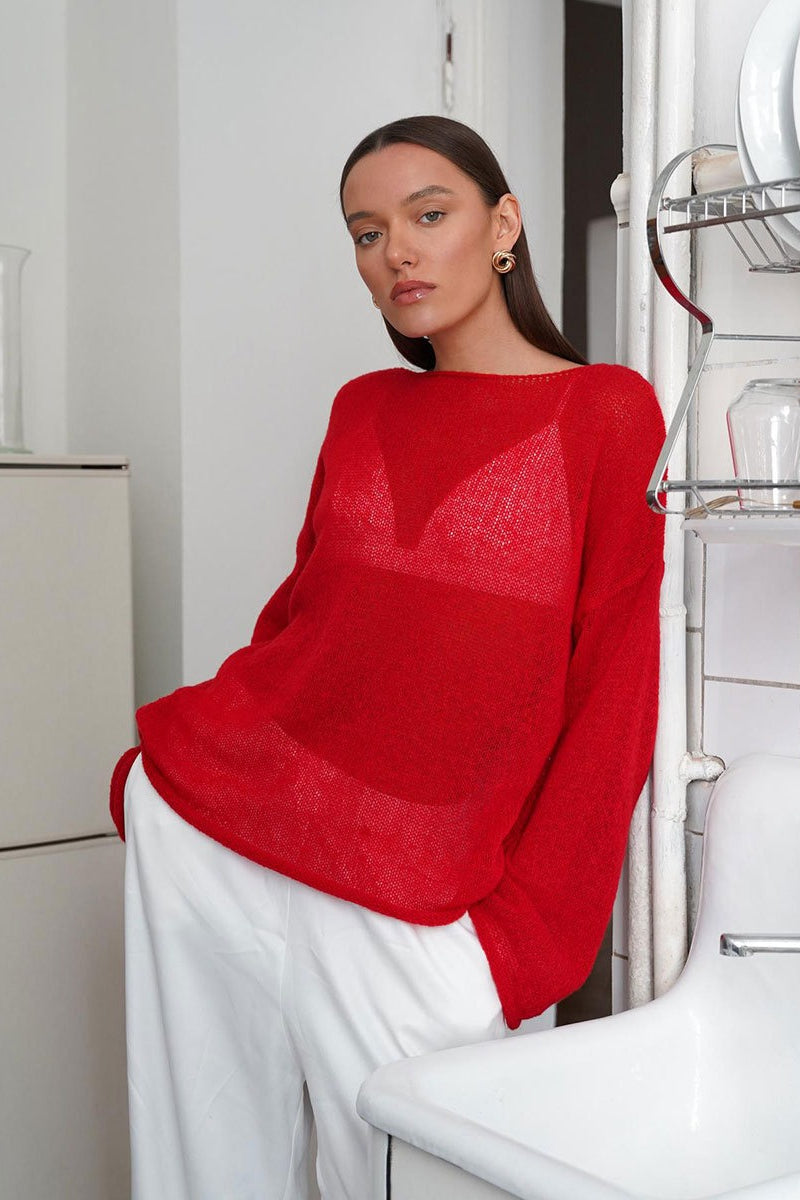 Lightweight See Through Knit Blouse image 10