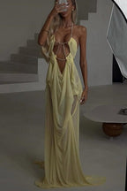 Irregular Sheer Tulle Patchwork Metal Decorative Prom Dress image 13