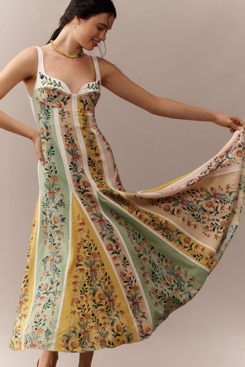 Halter Floral Printed Boho Dress image 1