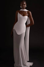 Simple Chic Long Streamer Strapless Bodycon Prom Dress image 4