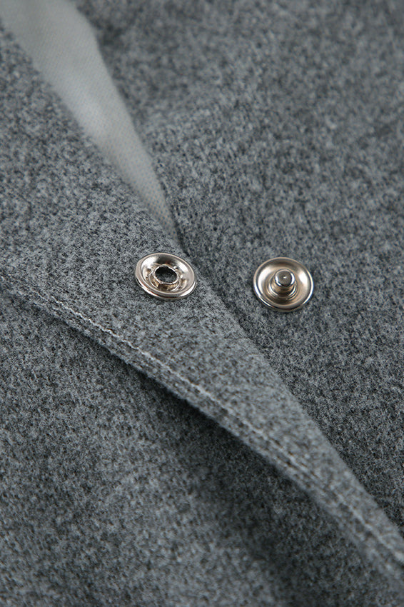Trendy Grey Wool Short Coat image 7