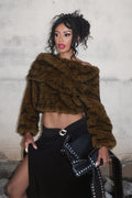 Chic Solid Furry Thick Off-shoulder Coat image 1