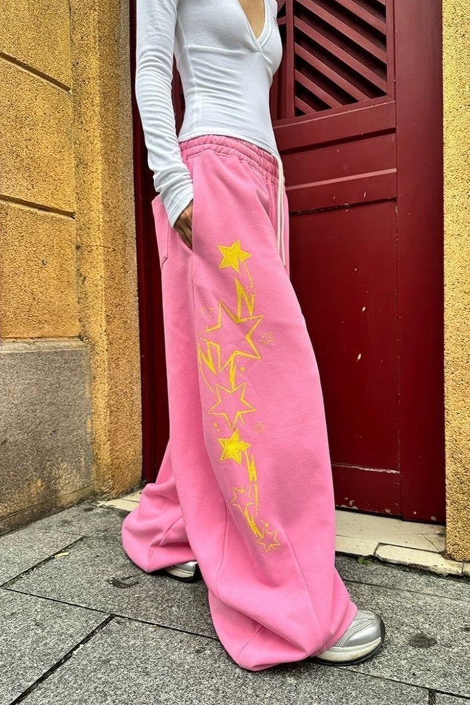 Sexy Y2K Star Graphic Drawstring Wide Pants image 3