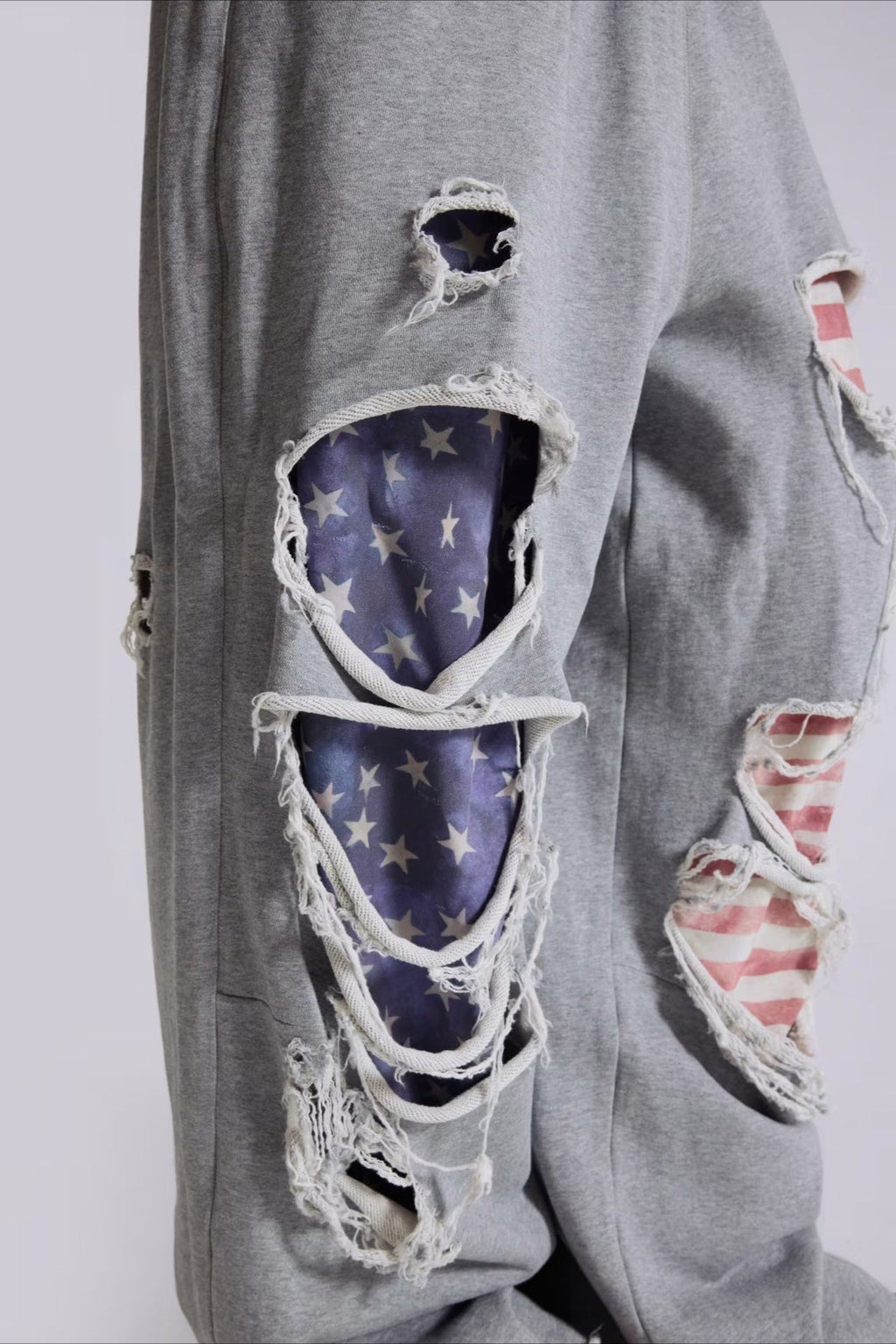 Sexy Y2K Star Patch Ripped Loose Pants image 3