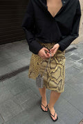 Snake Print High-Waist A-Line Skirt image 1