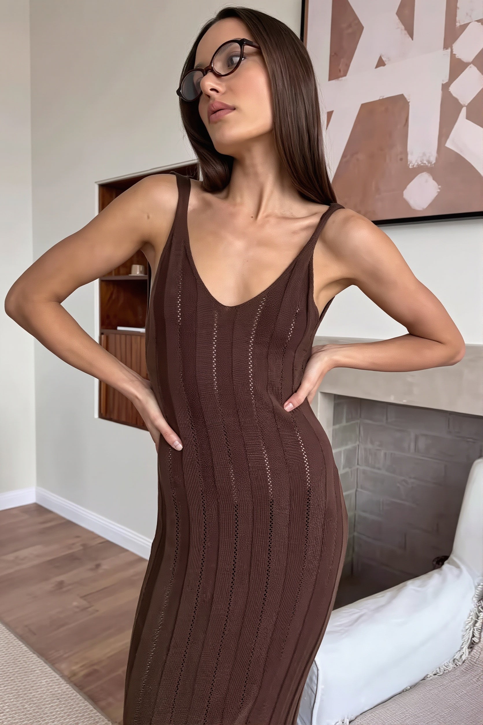 Sexy Knit Cami Backless Maxi Dress image 6