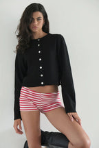 Casual Chic Stripe Skinny Low Waist Shorts image 6