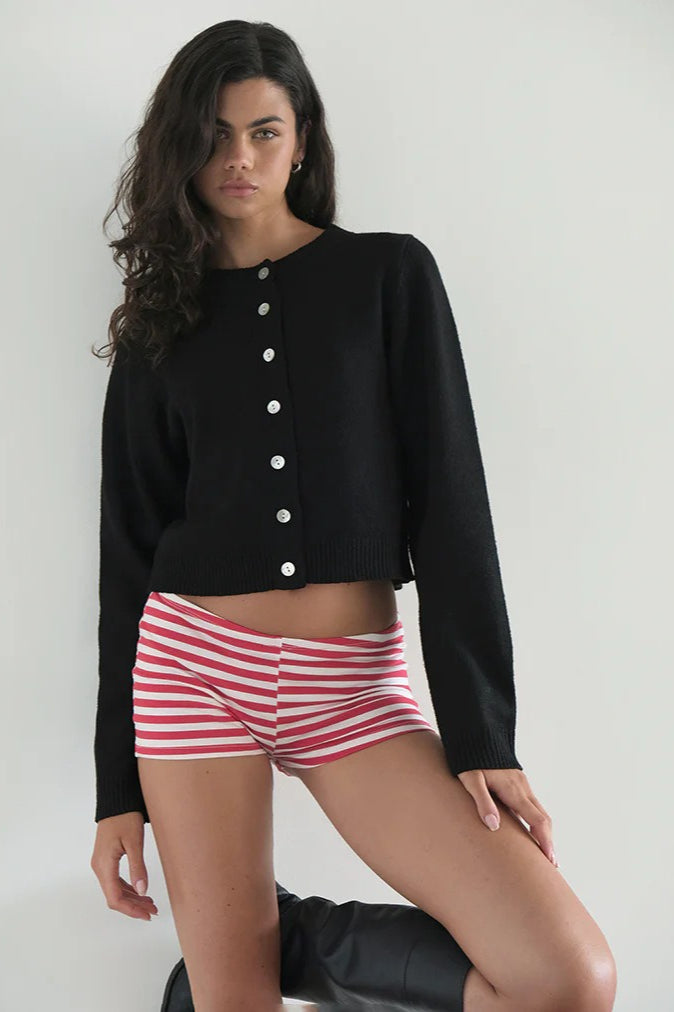 Casual Chic Stripe Skinny Low Waist Shorts image 6