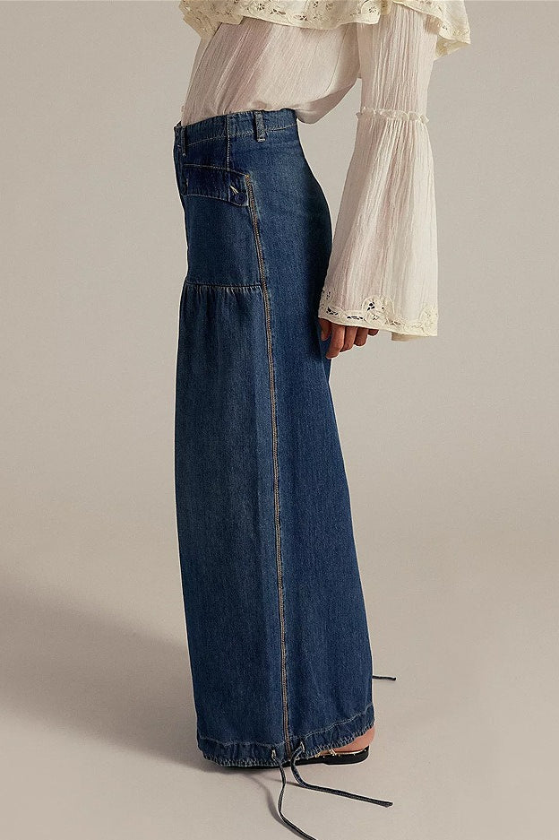 Loose Cuffed Ruched Tie Jeans image 6