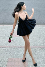 Solid Loose Flowy High Waist V Neck Cami Mini Dress image 9