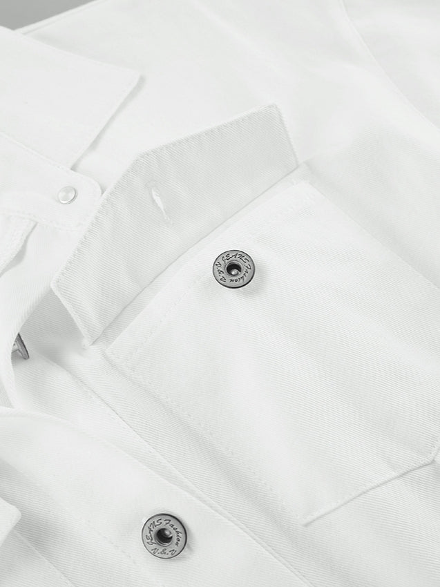 Cotton Belted White Utility Blouse image 10