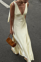 Elegant Backless Tie Bodycon Maxi Dress image 3