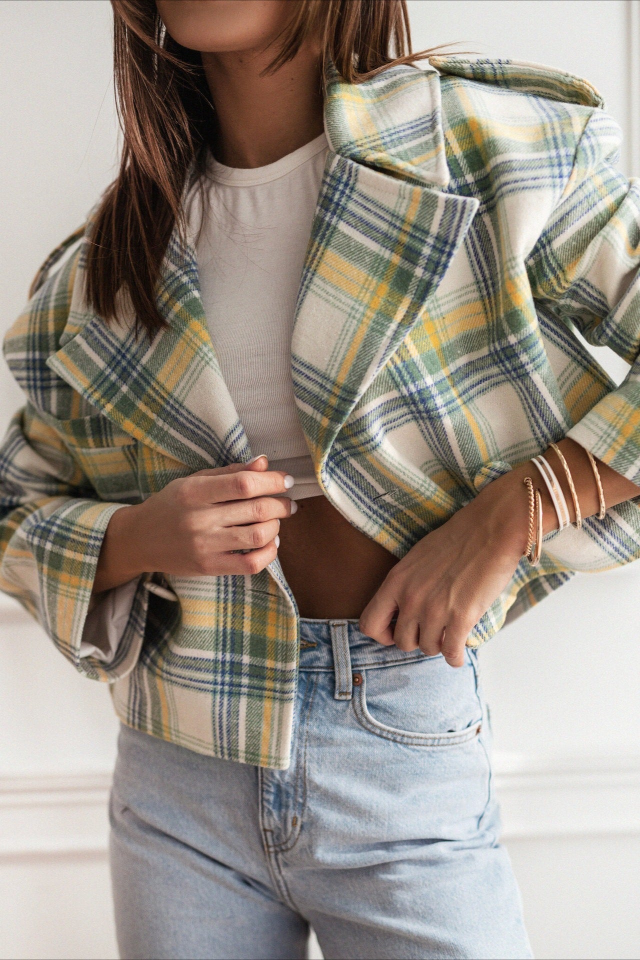 Plaid Wool Blend Blazer Coat image 7