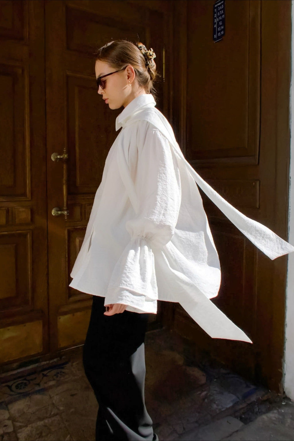 Crepe Tie Front Loose Fit Blouse image 2